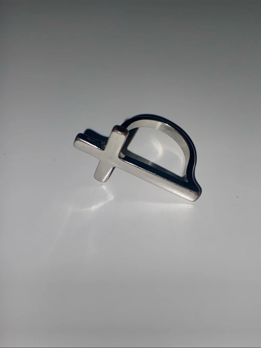 Silver Cross Bar Ring